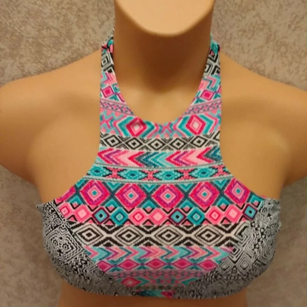 Malibu Multicolor Geometric Bikini Top